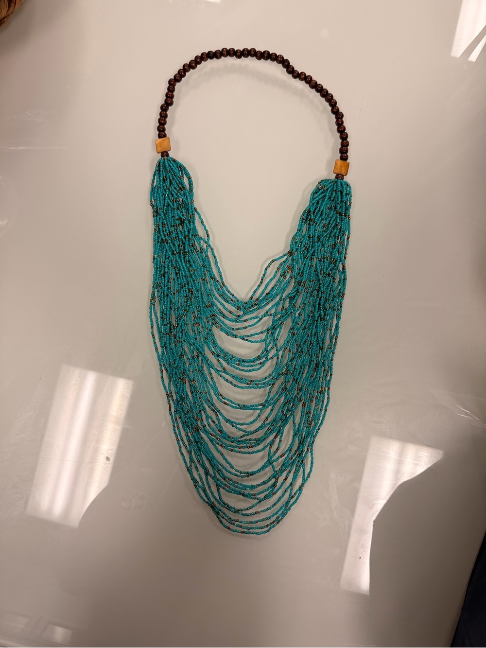Turquoise Beaded Multi-Strand Necklace